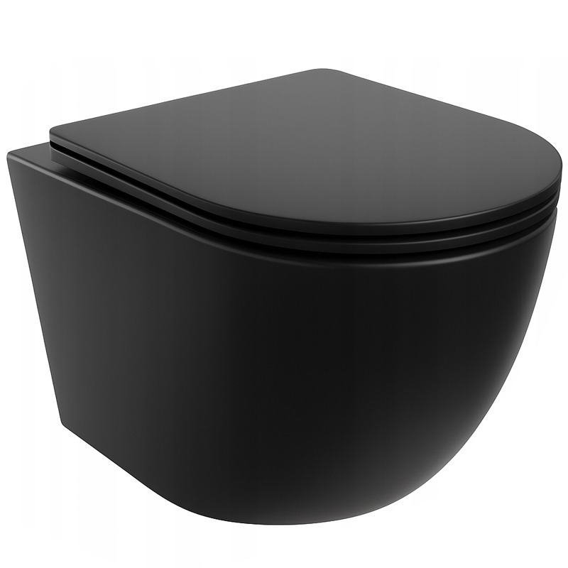 Miska wc czarna deska wolnoopadająca duroplast wirowe spłukiwanie
