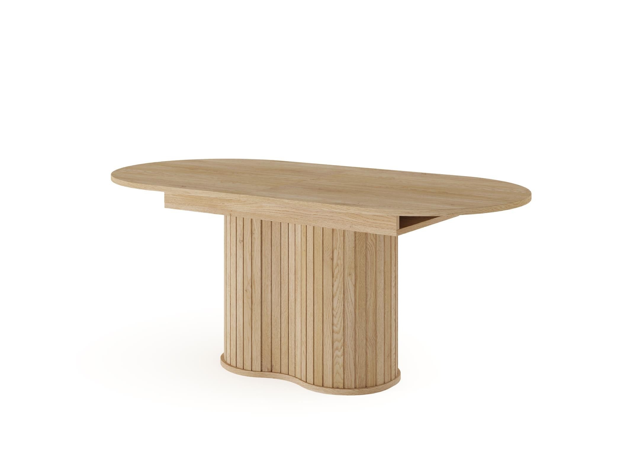 Stół rozkładany RIVO 180-220 cm - dąb cremona elegancki do jadalni z ryflowaną podstawą