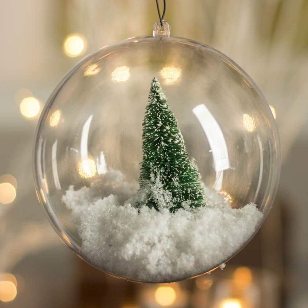 Bolas transparentes para enfeites, pacote com 20 unidades, 80 mm (3,15 pol.) para Natal, feriados, casamentos, festas e decoração de casa - 7