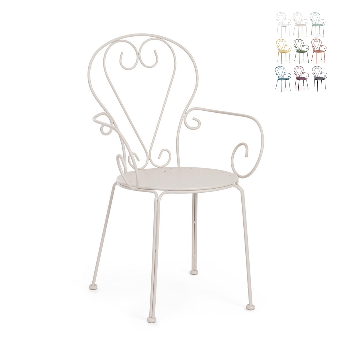 Andrea Bizzotto  Silla De Jardín Exterior Apilable Estilo Shabby Chic Bizzotto Etienne , Leroy Merlin