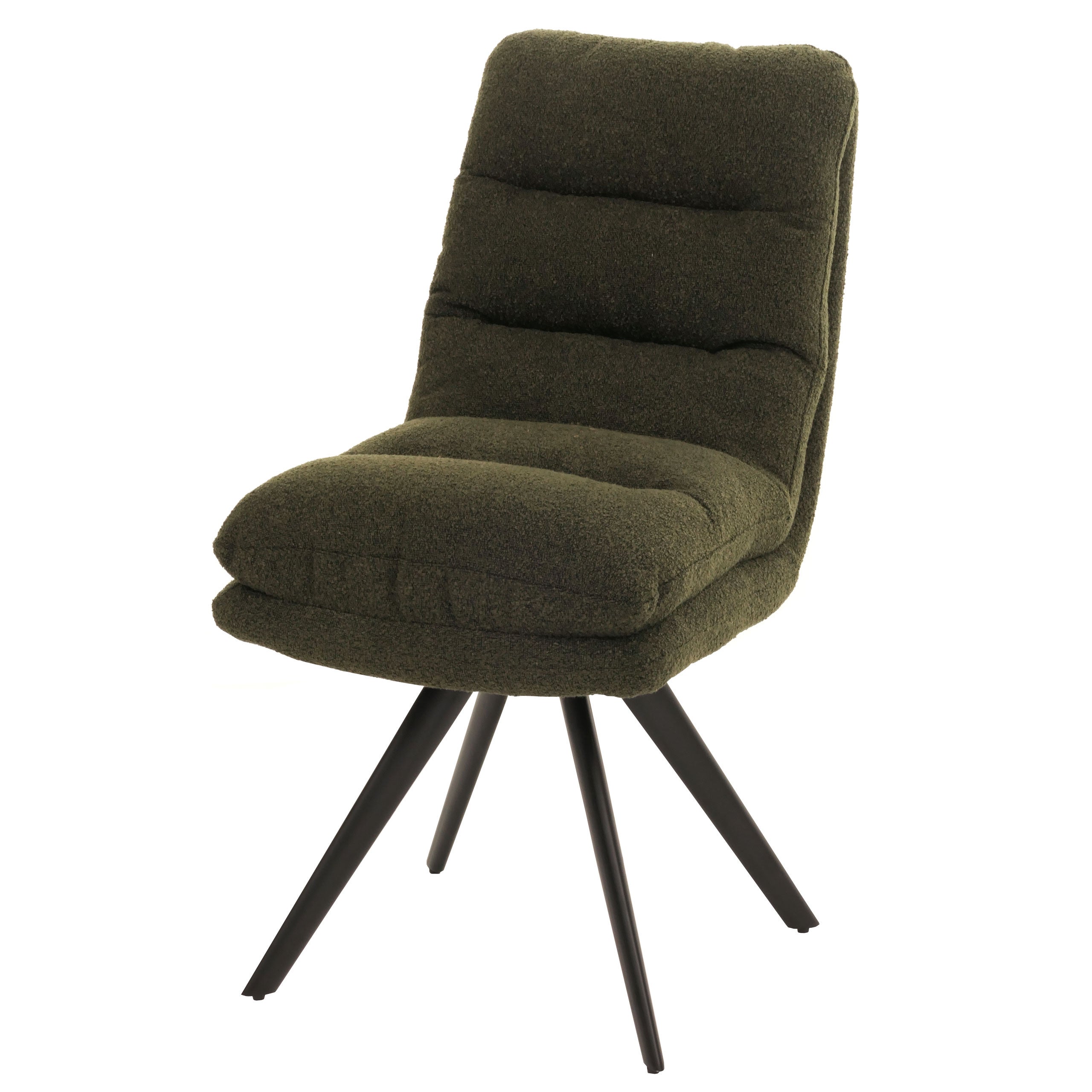 Krzesło do jadalni HWC-G66, krzesło kuchenne, obrotowe, automatyczna pozycja tkanina/tkanina bouclé MVG ~ zielony