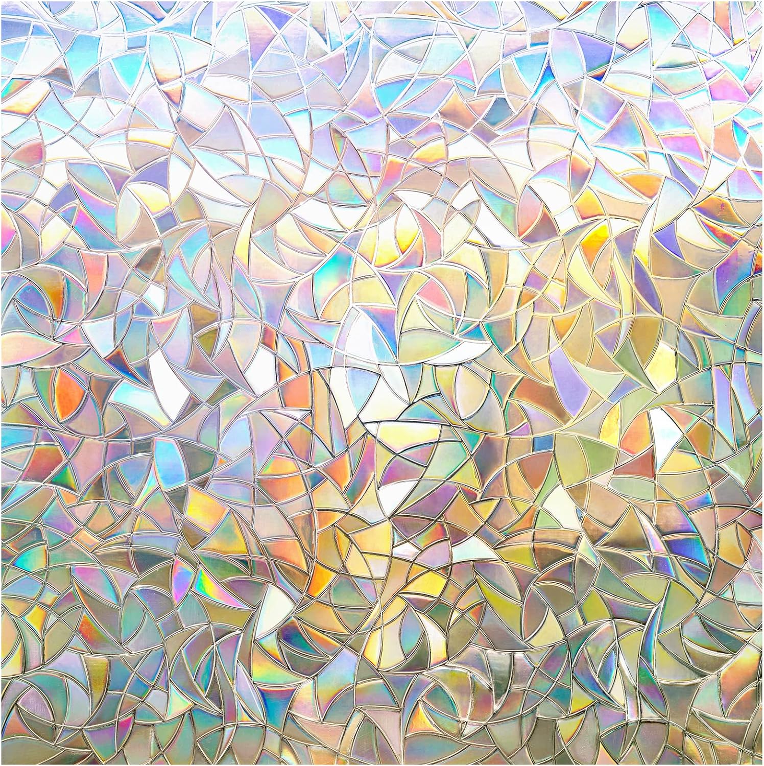 Folia okienna statyczna z efektem tęczy, dekoracyjna folia okienna, ochrona UV 3D, 50 x 200 cm