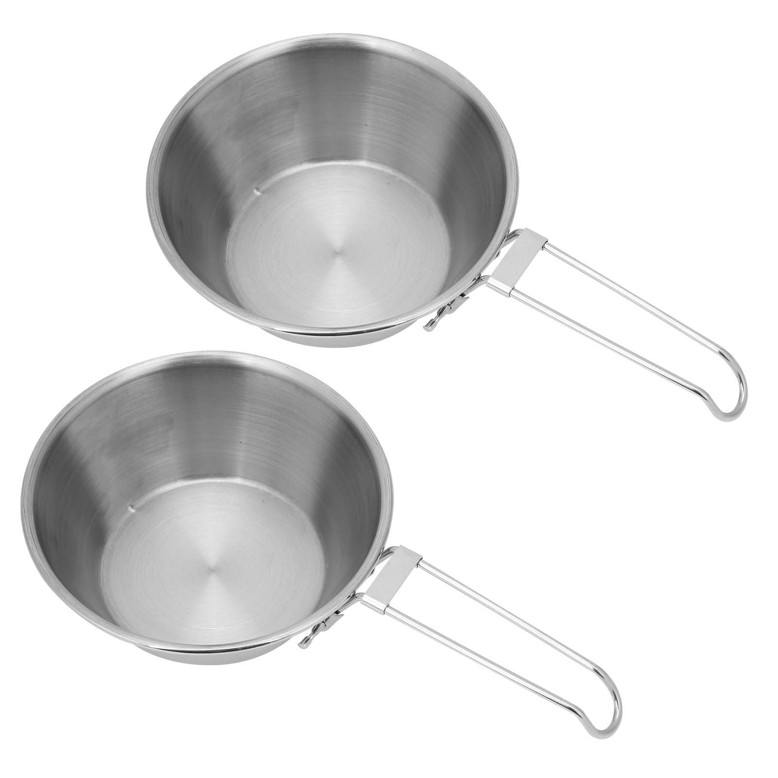 Lot De 6 Bols En Émail Argon - 16cm, Blanc Et Noir - Vaisselle Camping
