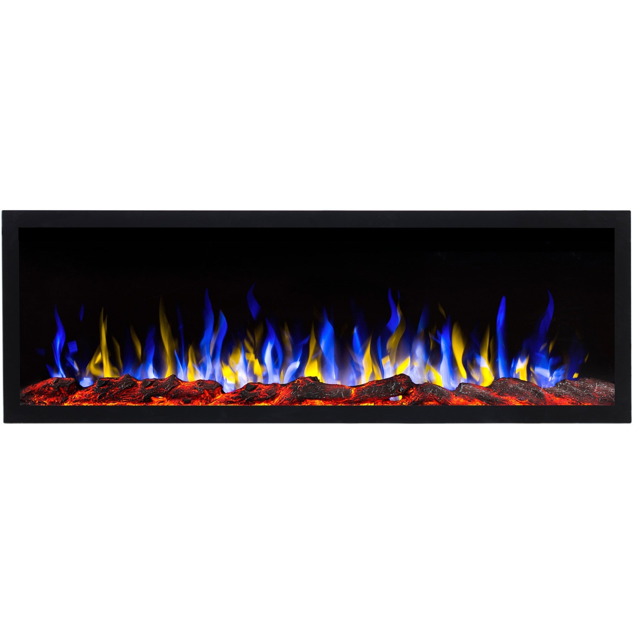 Cheminée électrique AFLAMO Pride S115 - feu premium - murale ou encastrable - 115x42x14 cm - cheminée LED décorative sans chauffage - 6