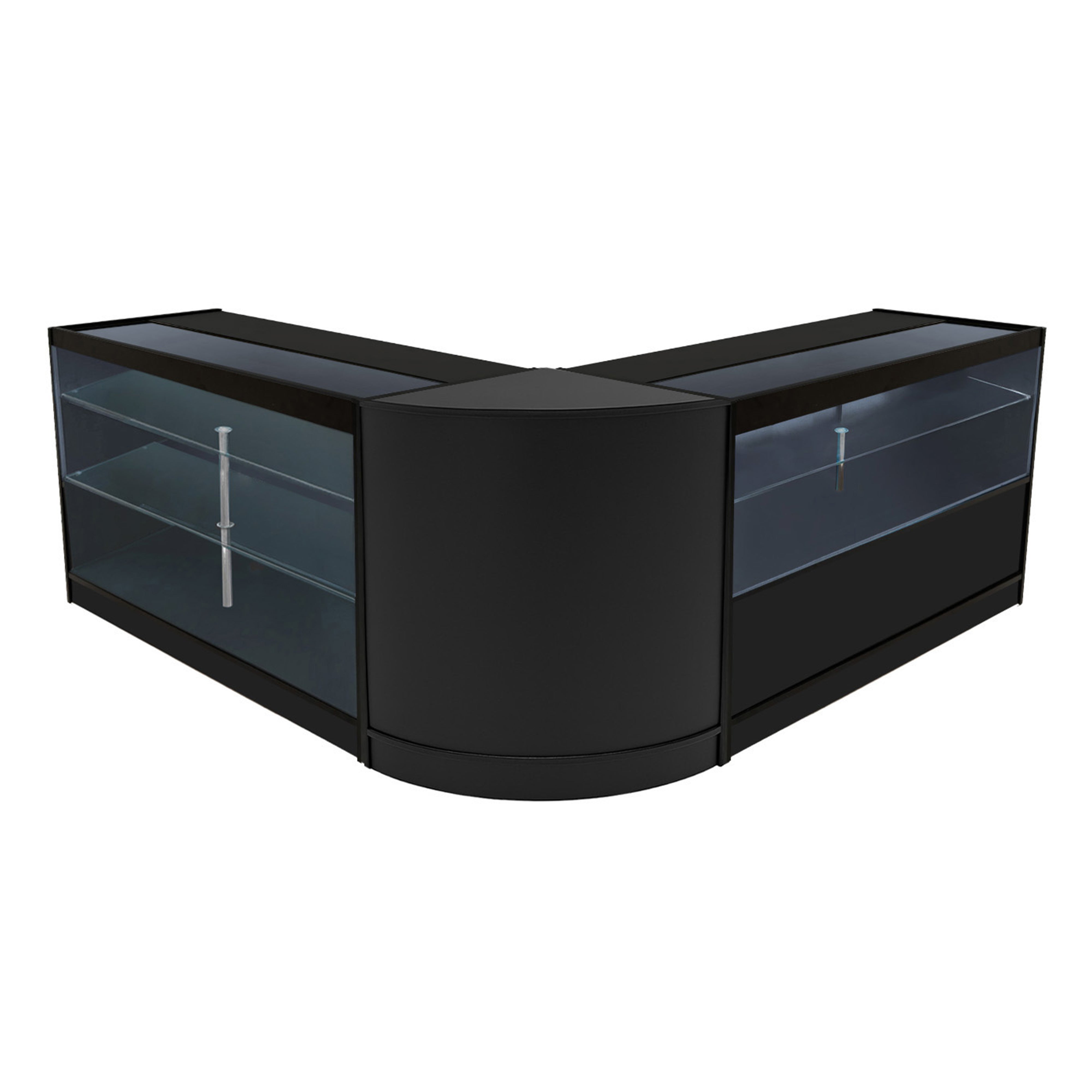 Comptoir De Vente En MDF Érable LED Blancs Intégrés B1500 3 Étagères Portes Coulissantes Verouillables Rangement | Leroy Merlin