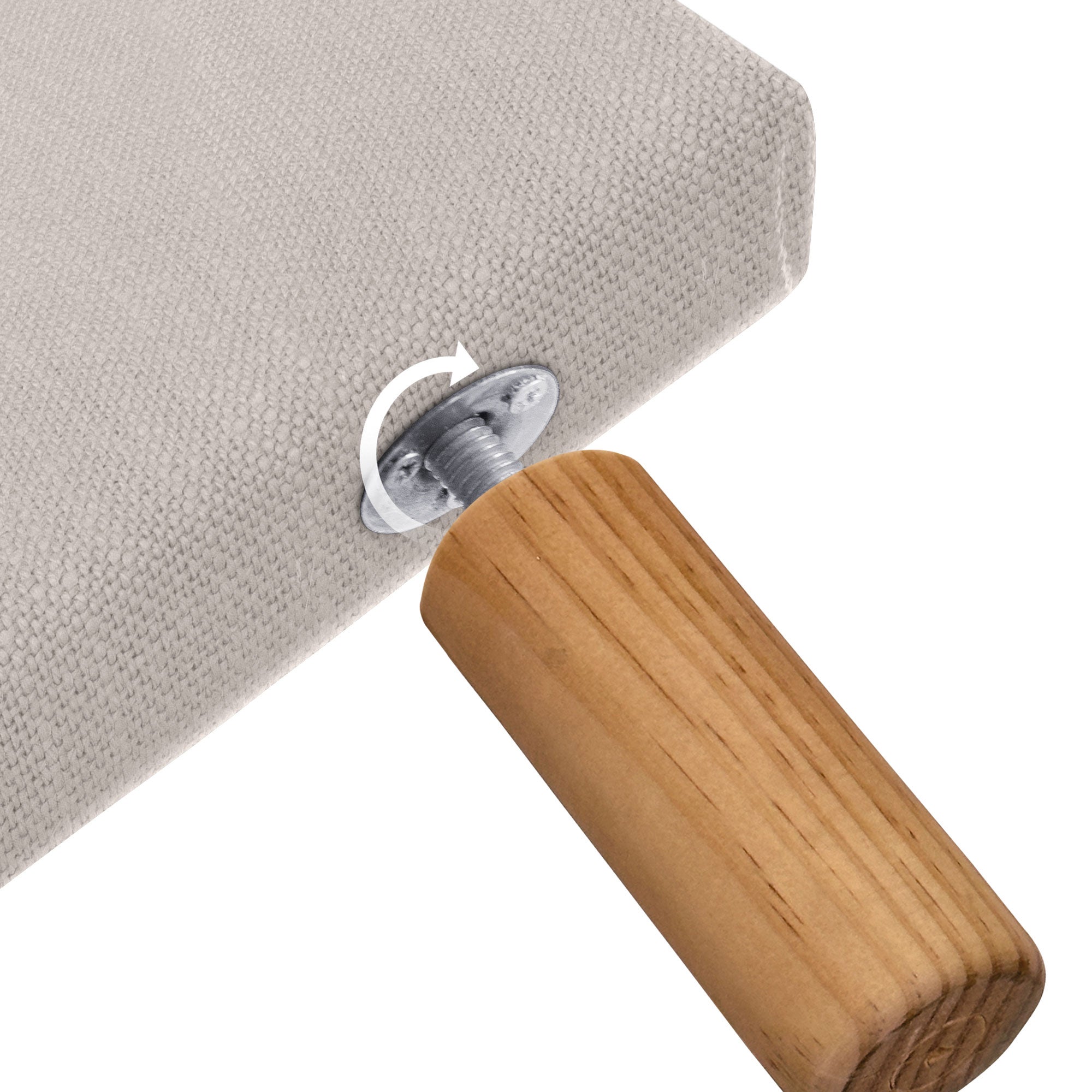 DHOME Cabecero de Lino Natural Liso Hasta el Suelo 150x120cm Camas 150 - Beige - 5