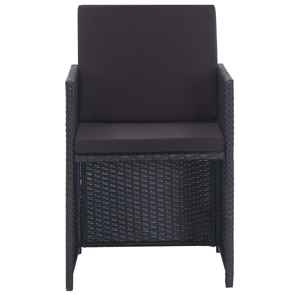 Salon de jardin 9 pcs avec coussins Résine tressée Noir 36 - 3