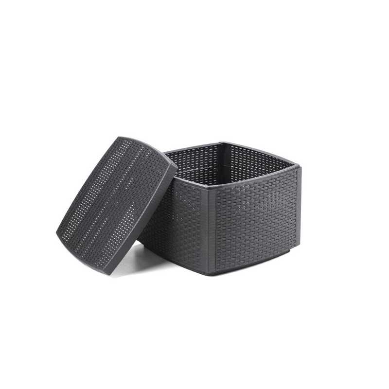 Stolik Pomocniczy Naxos z Przechowywaniem Antracyt IPAE PROGARDEN (53x53x40cm)