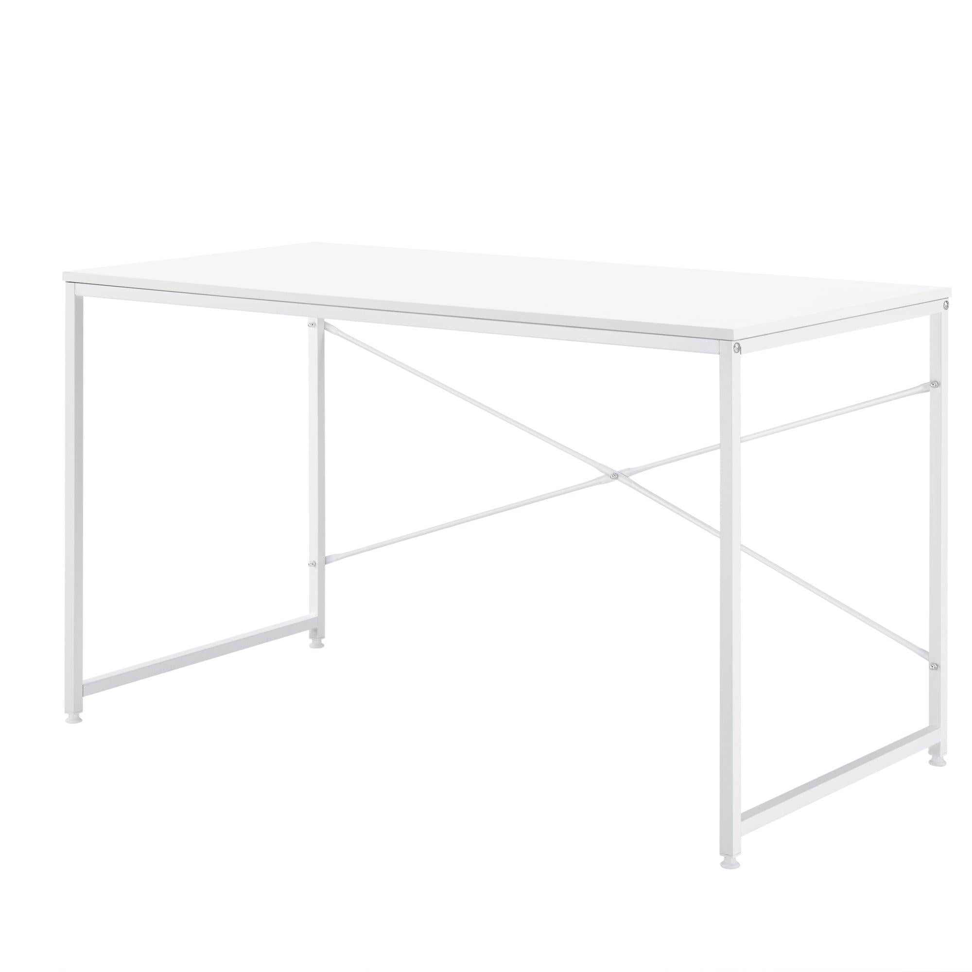 Bureau D Ordinateur Poste De Travail Table Mdf Cm Blanc