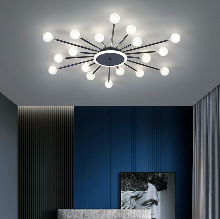 Ganeed 8 luci semi plafoniera, moderno lampadario Sputnik illuminazione a sospensione in metallo, lampada da soffitto industriale vintage per cucina sala da pranzo soggiorno camera da letto