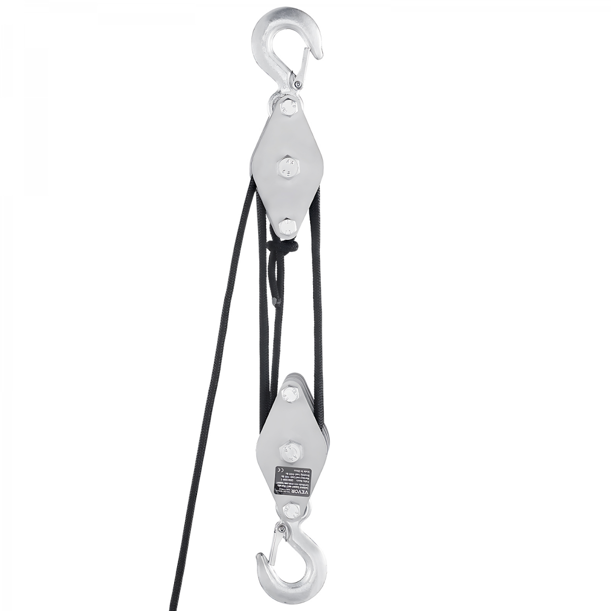 Palan à Poulie VEVOR 30,48 m,Résistance 2 T,Système Poulie 2 Boucles Souples,Rapport Levage 5:1,Structure Métal,Soulever Objets Lourds - 9
