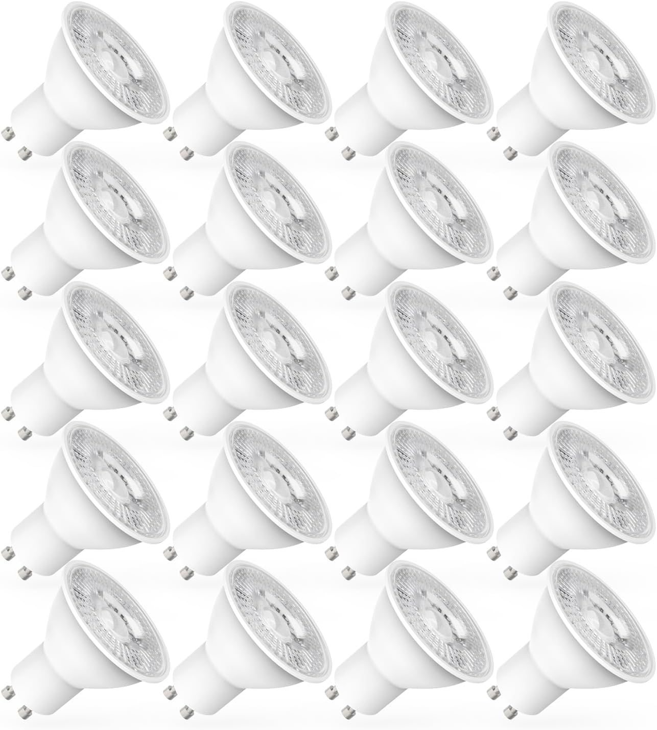 Żarówka LED GU10 5W o mocy odpowiadającej 50W, światło neutralne białe 4000K, energooszczędne oświetlenie, opakowanie 20 żarówek energooszczędnych
