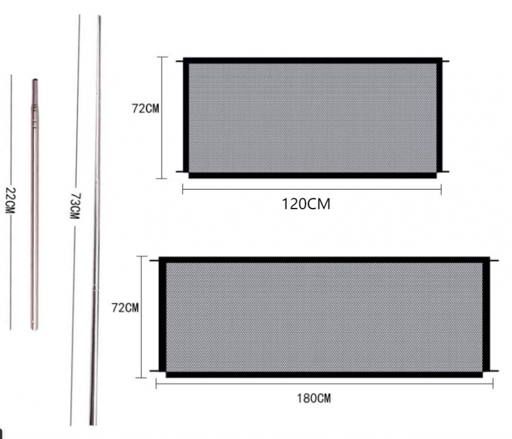 180 cm Barrière de sécurité pour animaux de compagnie, barrière de sécurité pour bébé, barrière isolante, barrière d'escalier pliable pour chiens - 2