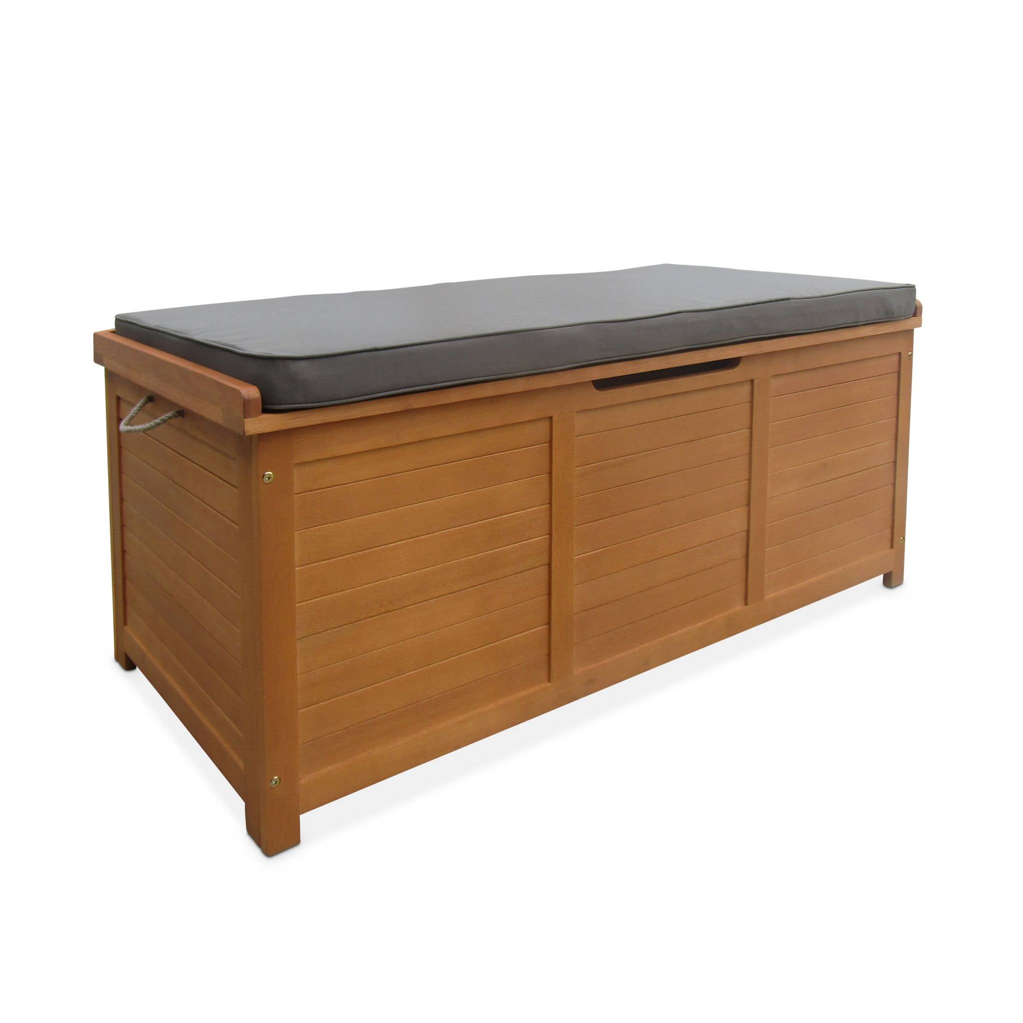 Cassapanca Giardino Legno Abete 213L Con Rivestimento PE Impermeabile - Contenitore Con Ruote E Seduta - Foto 3