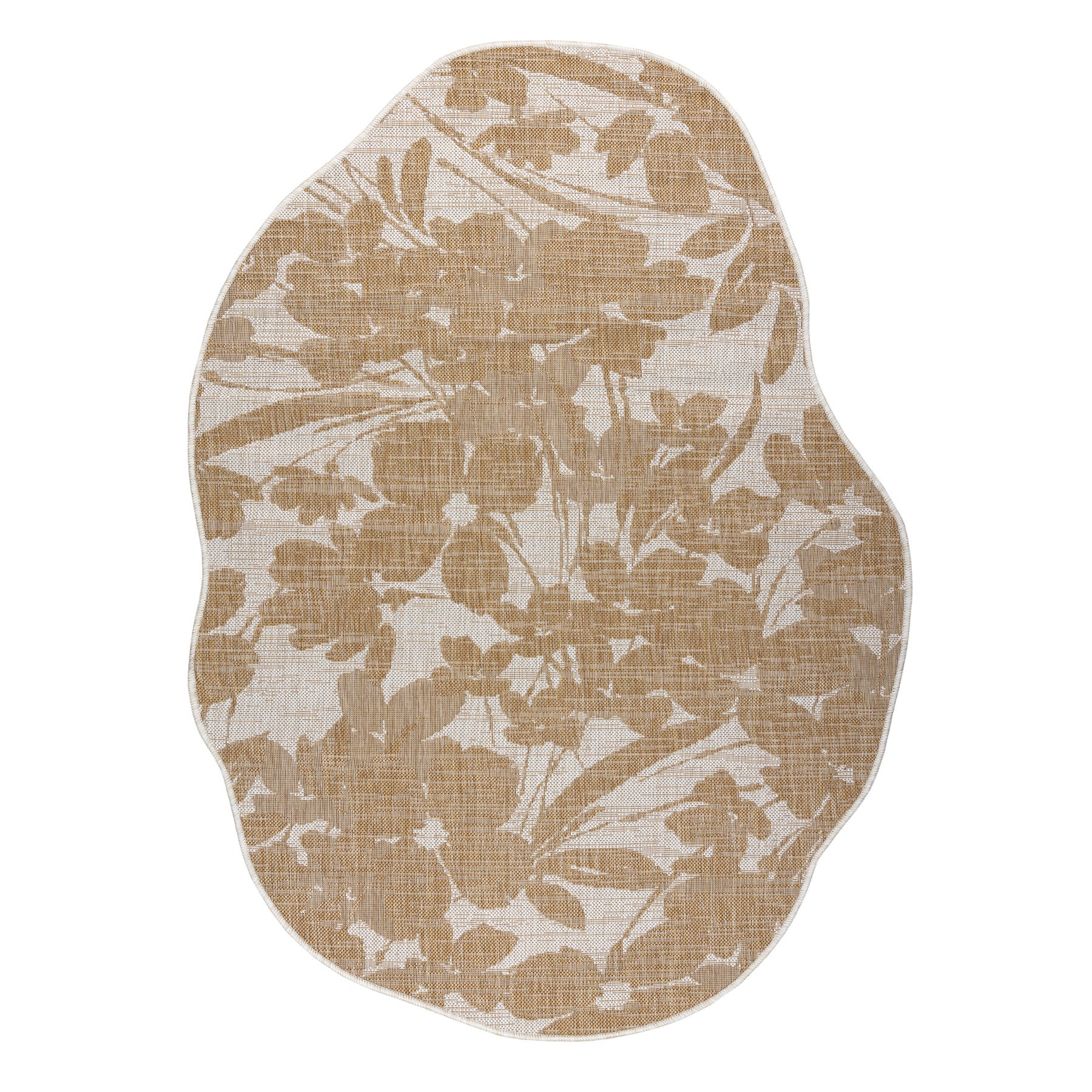 Dywan ORGANIC 2735 sizal Kwiaty ecru / naturalny - nowoczesny nieregularny kształt 133x190 cm