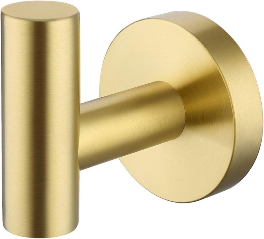 Okrągły wieszak ścienny do łazienki, wieszak łazienkowy ze stali nierdzewnej 304 w kolorze złotym