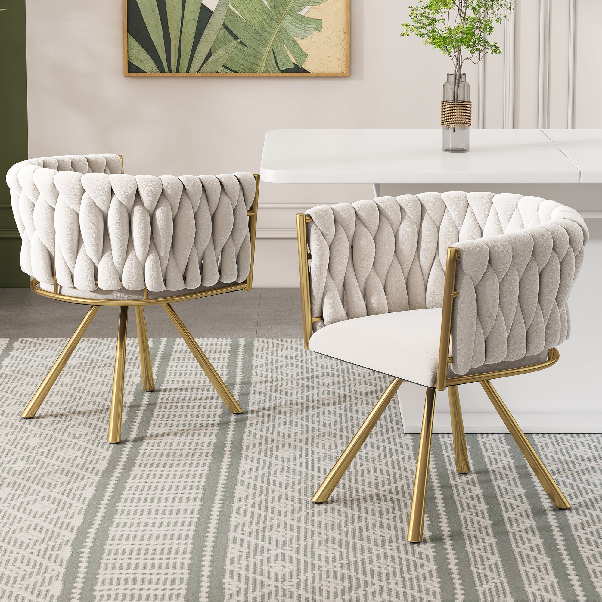 FATIVO Set di 2 Sedie Girevole 360° Sedia da ufficio Lavoro Sedie da Pranzo in Ecopelle Sedia Cucina Imbottita con Schienale Alto Moderna Design per Sala da Pranzo Soggiorno, Grigio Colore