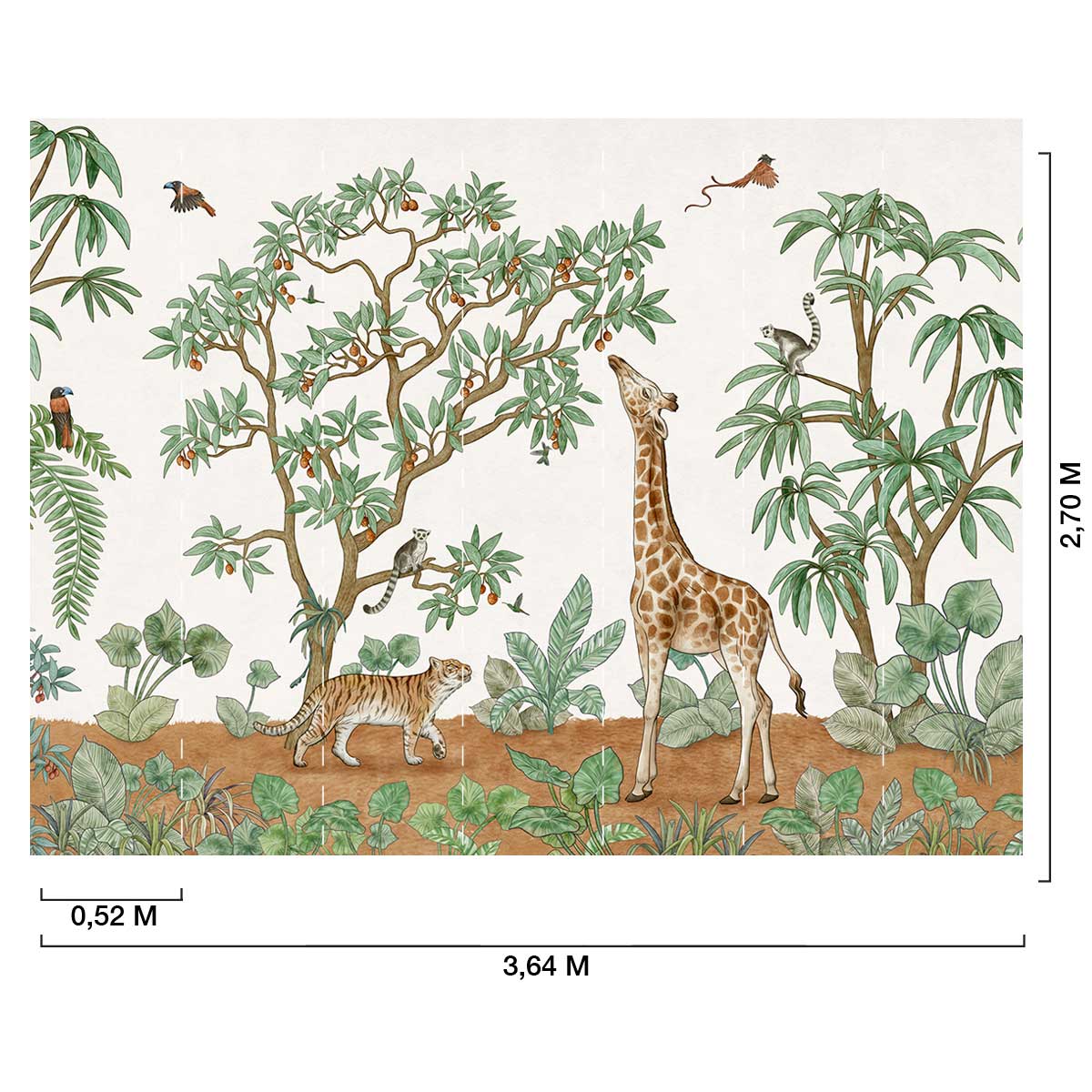 Papier peint panoramique petit dejeuner de girafe - 364x270cm - 3