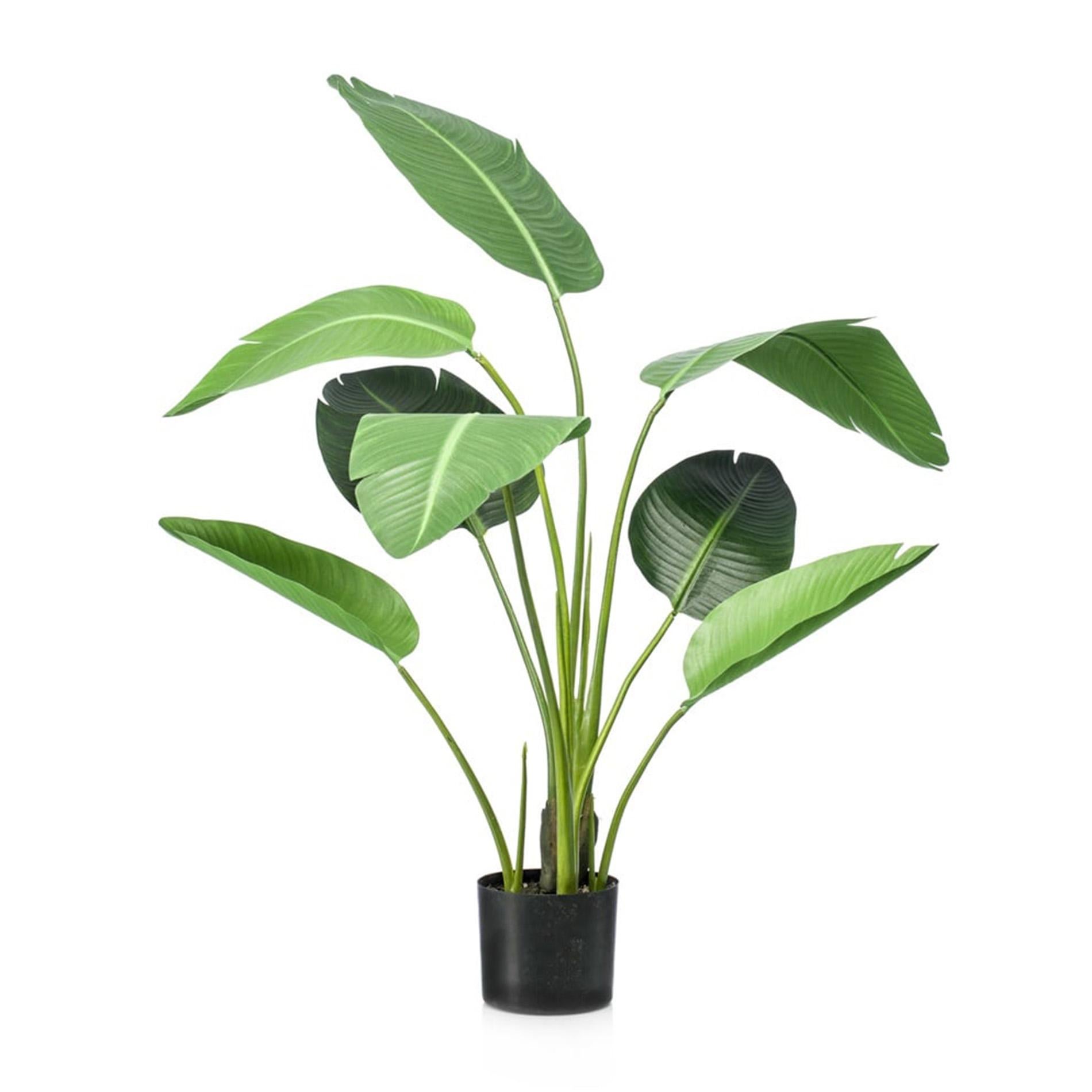 Duża sztuczna Strelitzia - 120 cm - Czarna doniczka