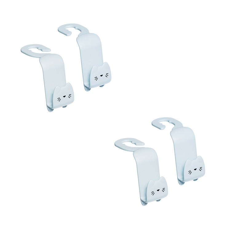 Ganci Metallo Auto Vecys Ganci Per Seggiolino Auto - 2 Pezzi Argento E Nero, Per Poggiatesta Con Asta Fino A 14mm Ganci Auto Argento Nero