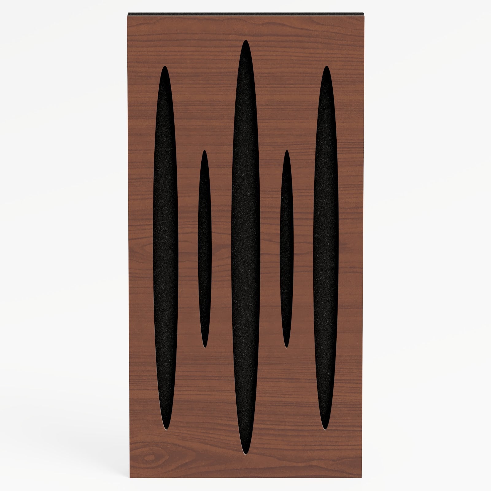 Lot de 4 Panneaux acoustiques étroits insonorisants PULSAR 50x25x5 cm -0,5 m²surf.totale -MDF perforé laminé et mousse acoustique -Noix - 2