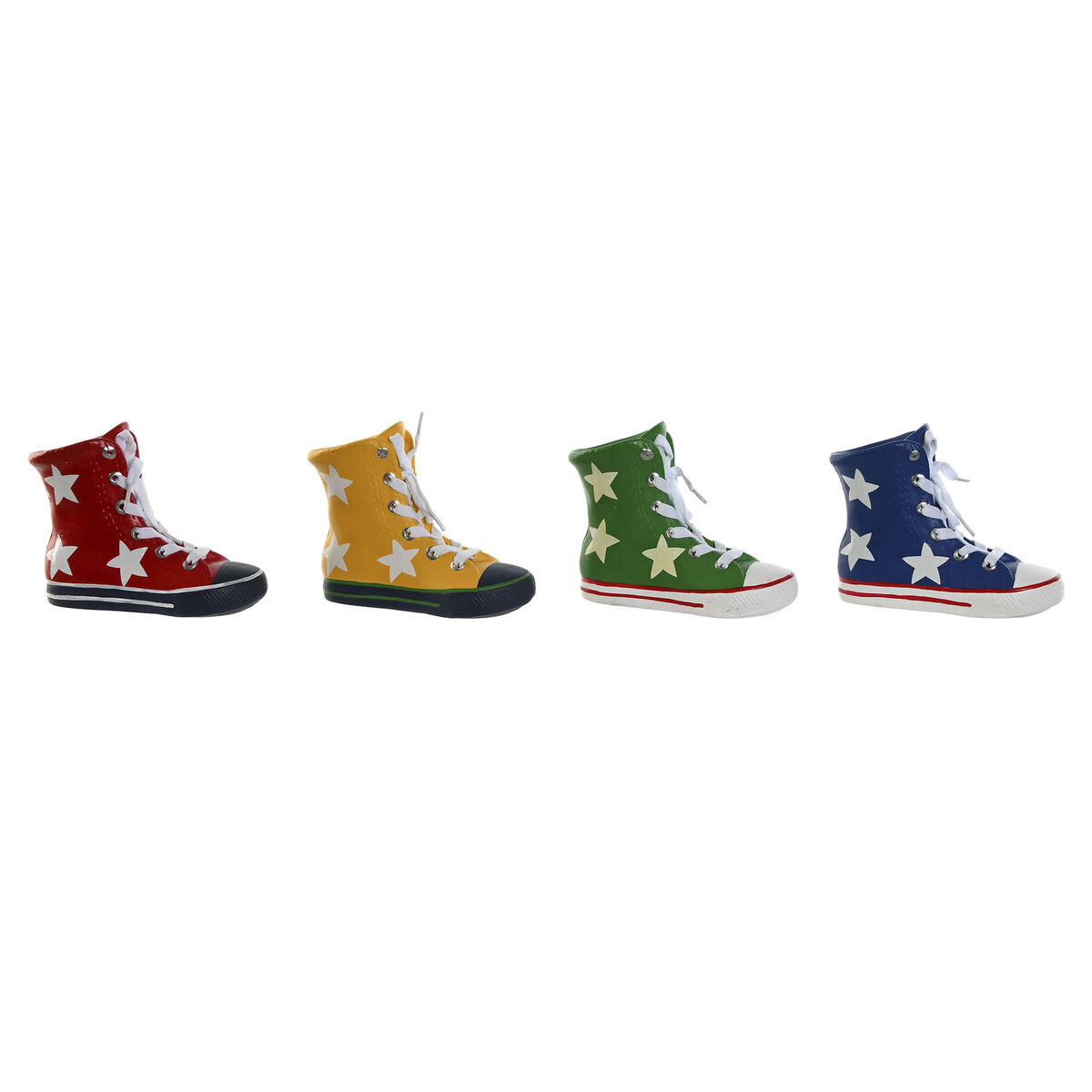 Hucha home esprit poliéster resina zapatilla 18 x 7 x 14 cm (4 unidades)
