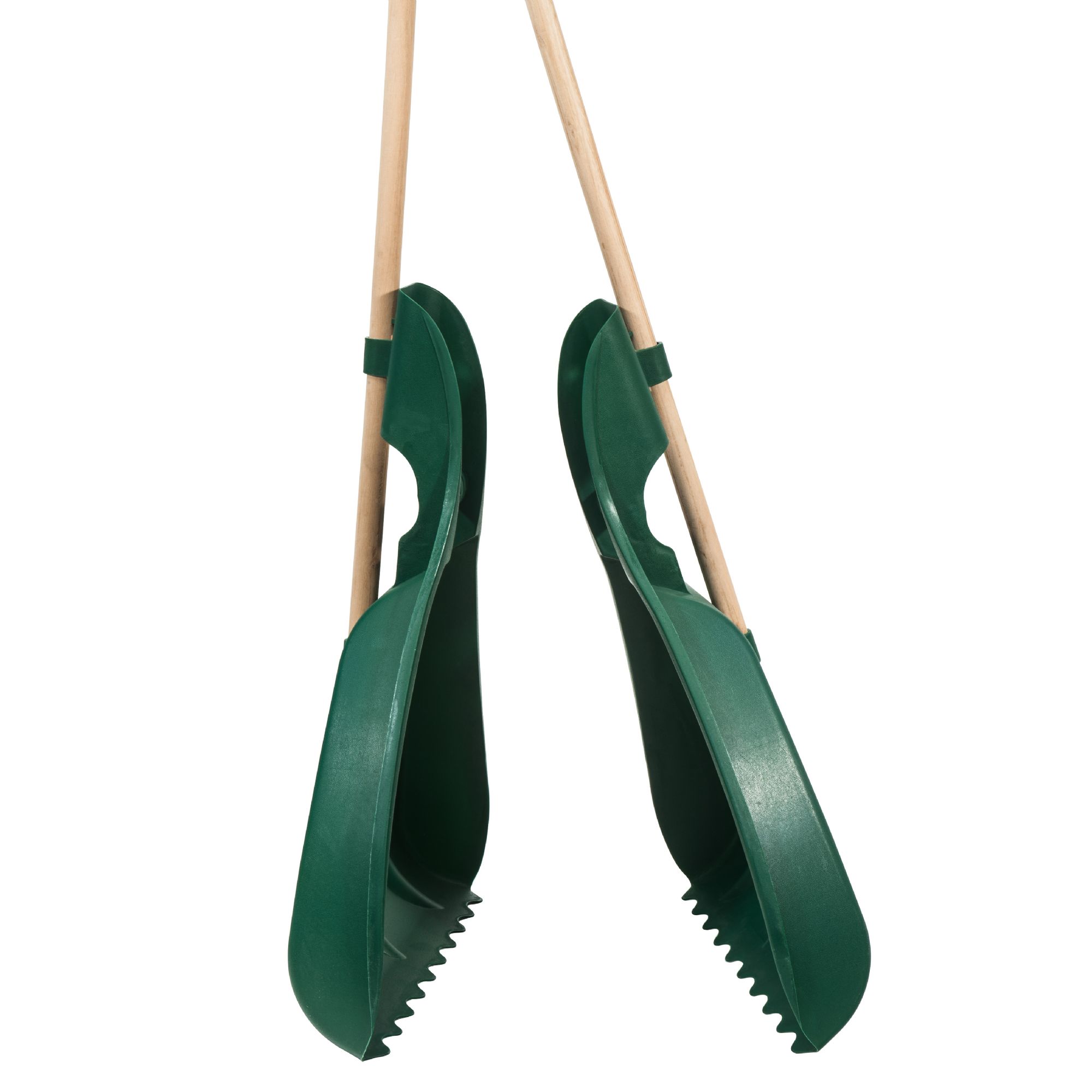 Ramasses feuilles main WERKA PRO vert PVC avec poignees lot de 2 - 5