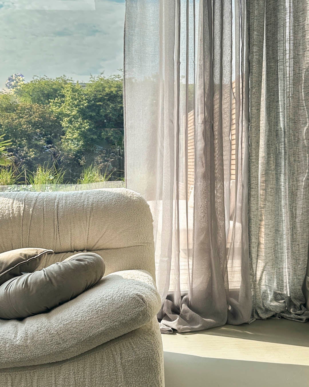 Rideau voilage transparent à galon fronceur - 140x270cm - Sable - HOOMstyle - 2