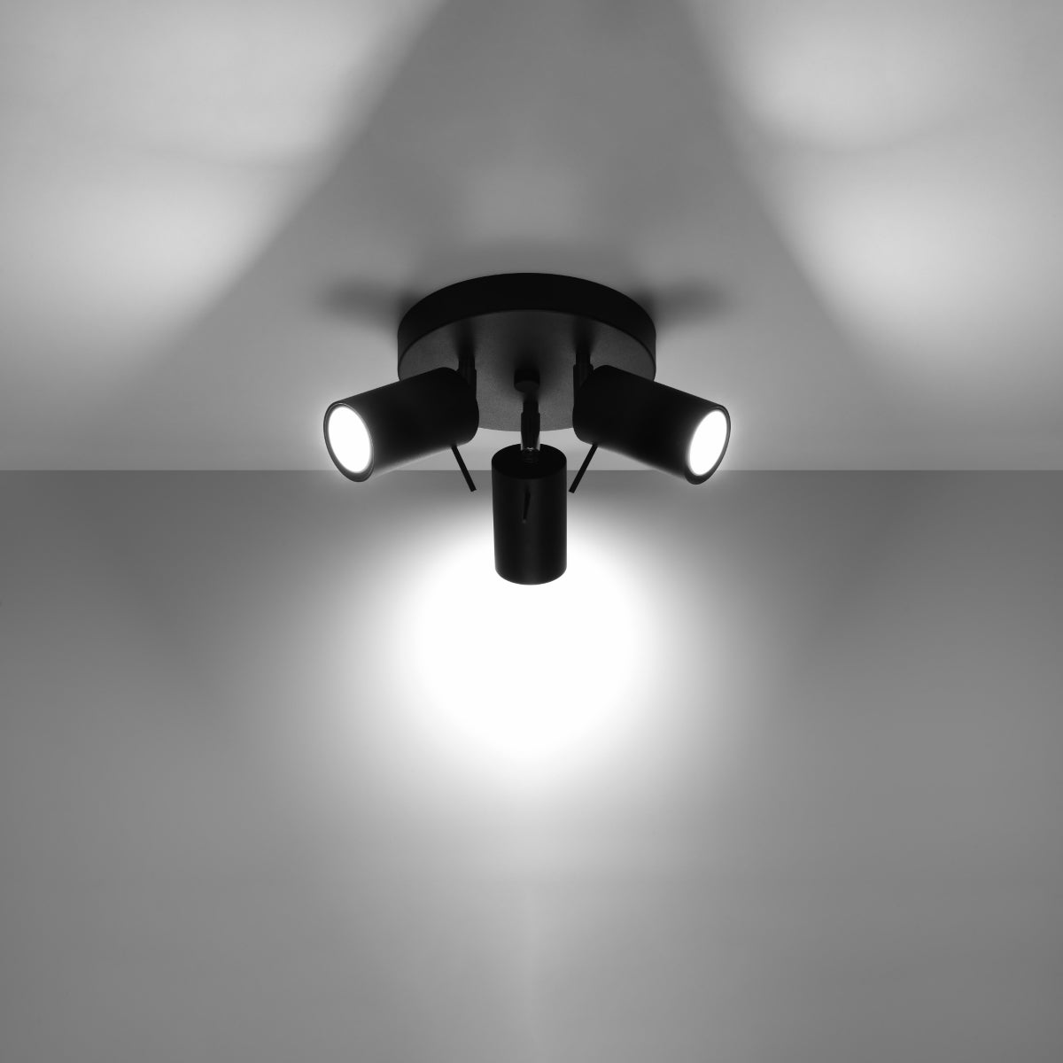 Plafon BRIIX 3P czarny LED 3000K - 25.7x25.7x14.5cm Sollux