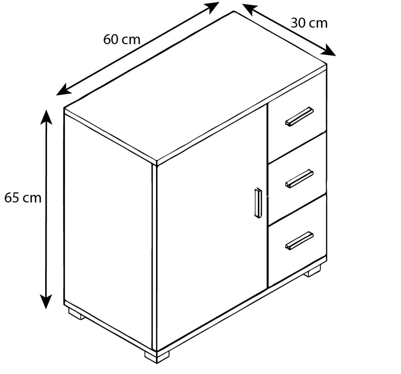 VCM Armoire de salle de bain Zalo Blanc H. 65 x B. 60 x T. 30 cm - 2