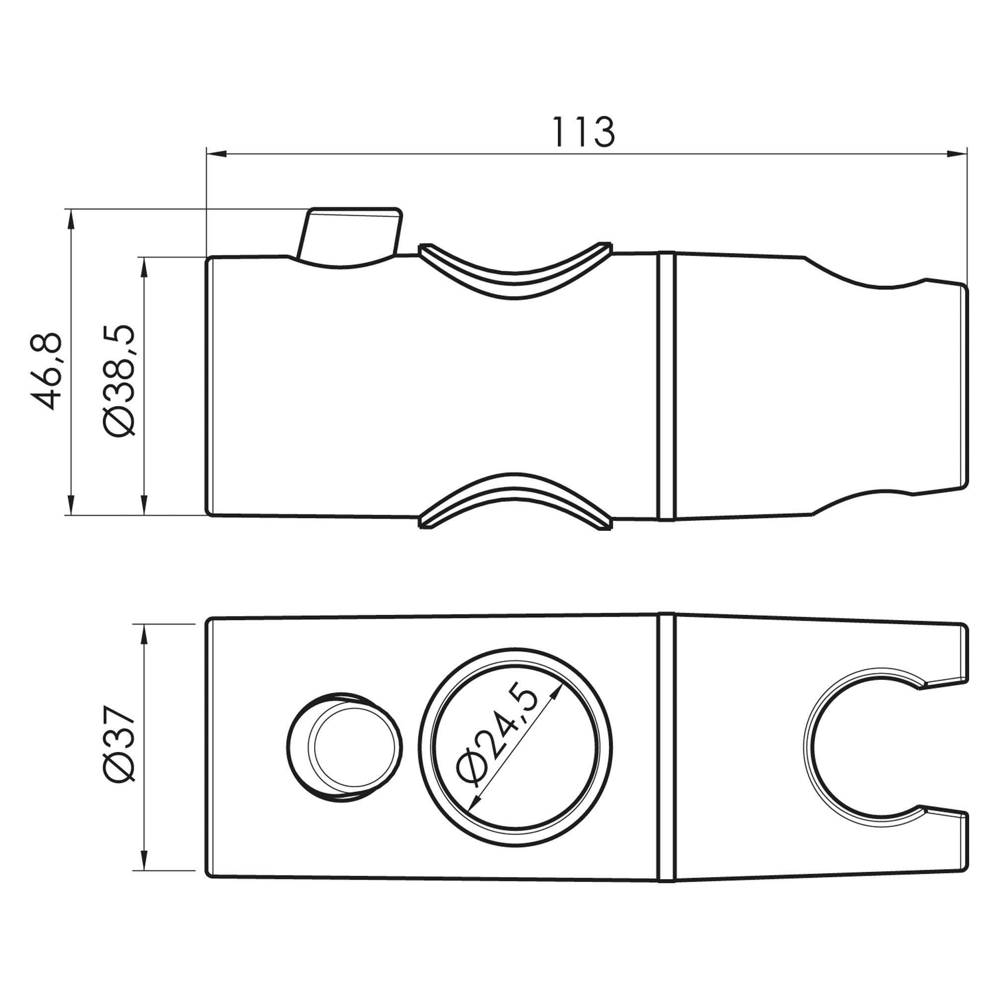 Support de barre de douche - Compatible : Ø 18, 19, 22, 25 mm - 6
