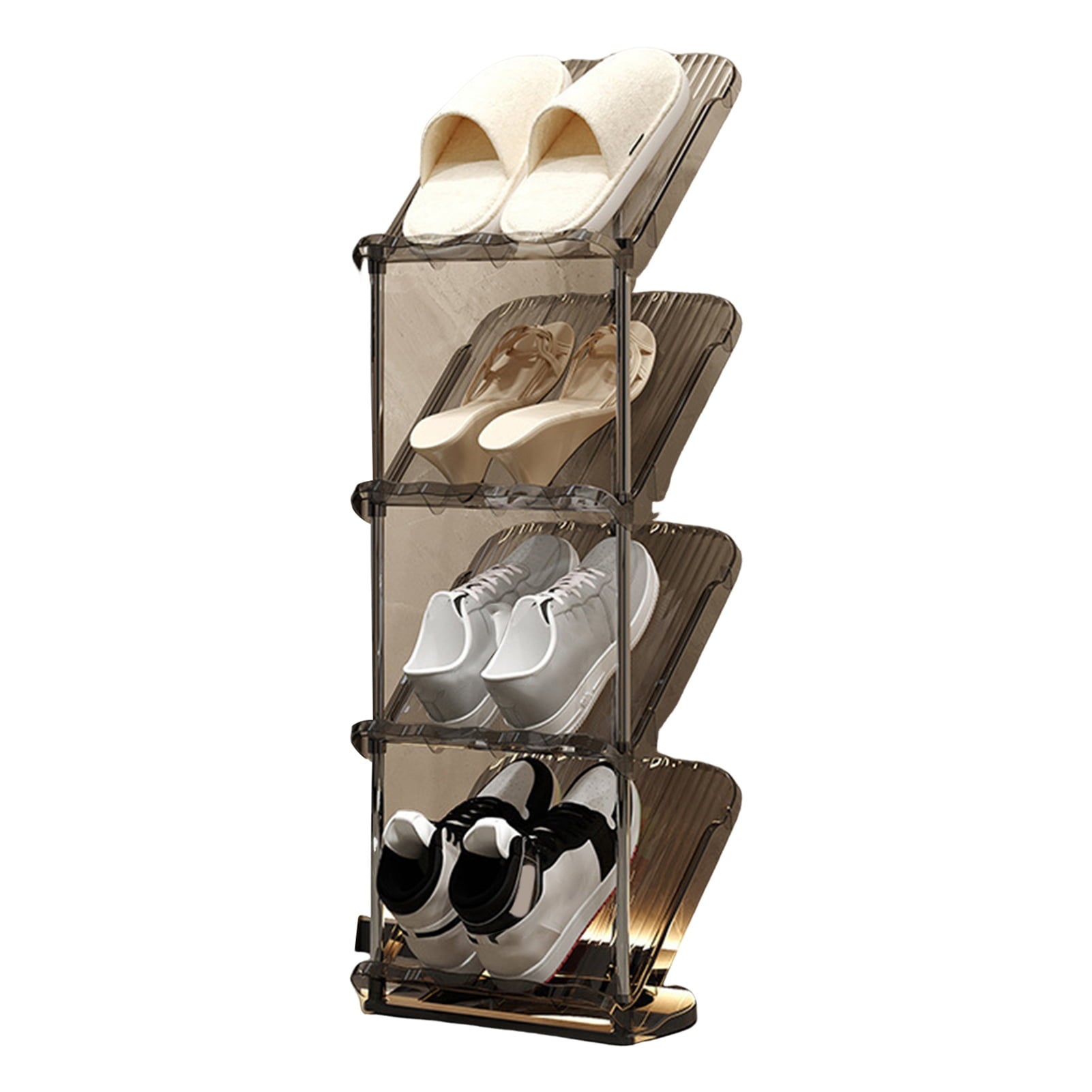 Organiseur de chaussures à niveaux, incliné à 45 degrés, pour