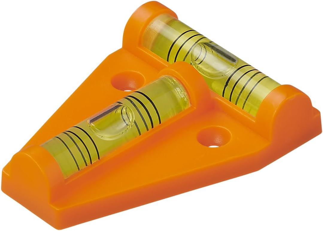 Poziomica miniaturowa, poziomica trójkątna z magnesem, poziomica magnetyczna T, pomarańczowa
