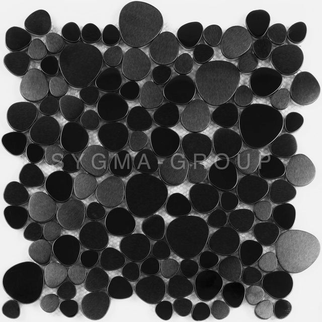 Carrelage salle de bain galet mosaique cuisine modele Fidji Noir