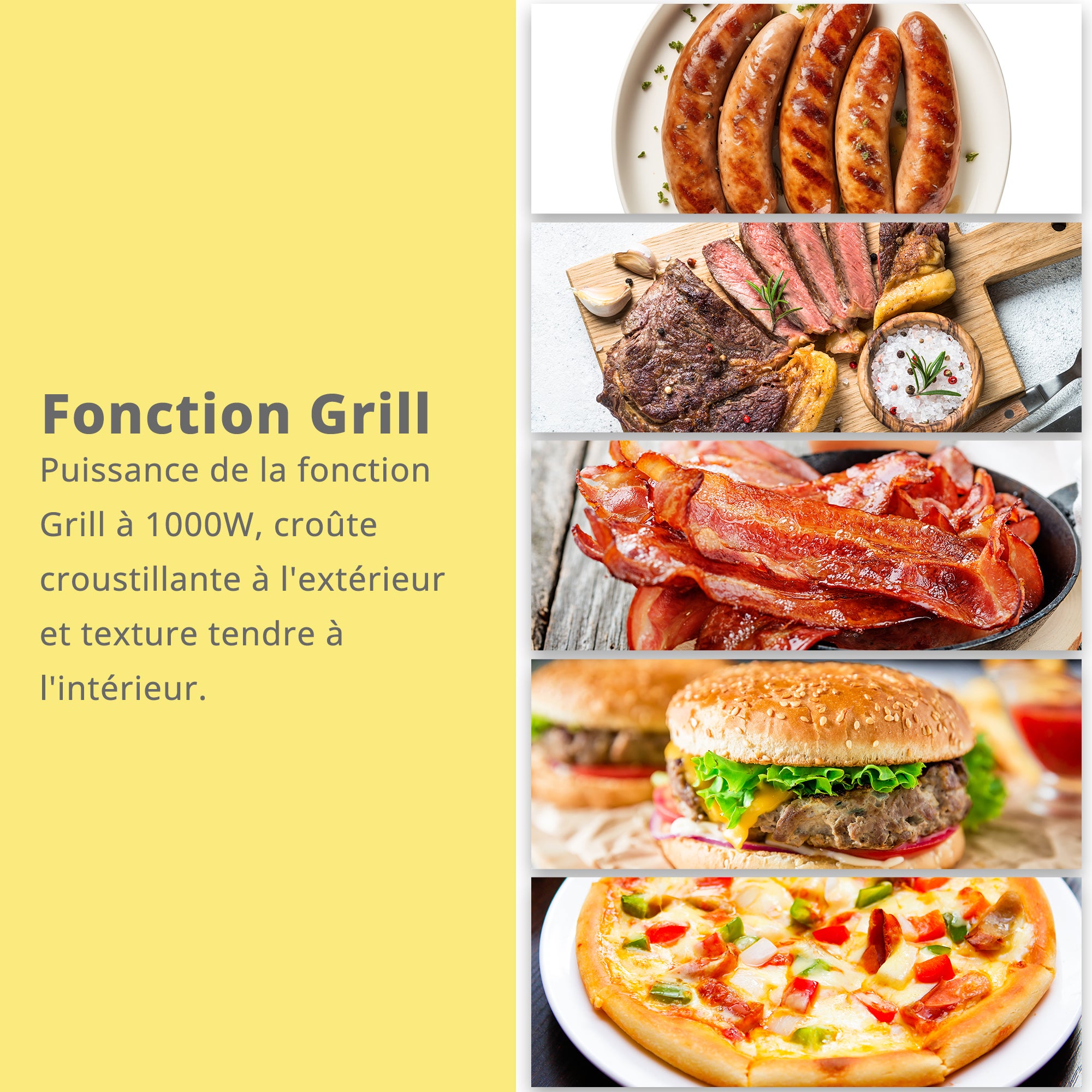 Micro-ondes encastrable COMFEE CBMAG820BJL-BK - 800W - Grill 1000 W - L59,5 x H38,8 x P34,35 cm- 20L - Noir - 10