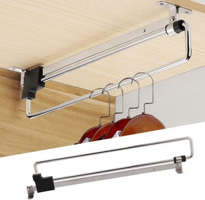Kit Tringle à Vêtements Ovale 1 Mètre – 2 Supports Inclus – Acier Chromé Solide, Facile à Monter