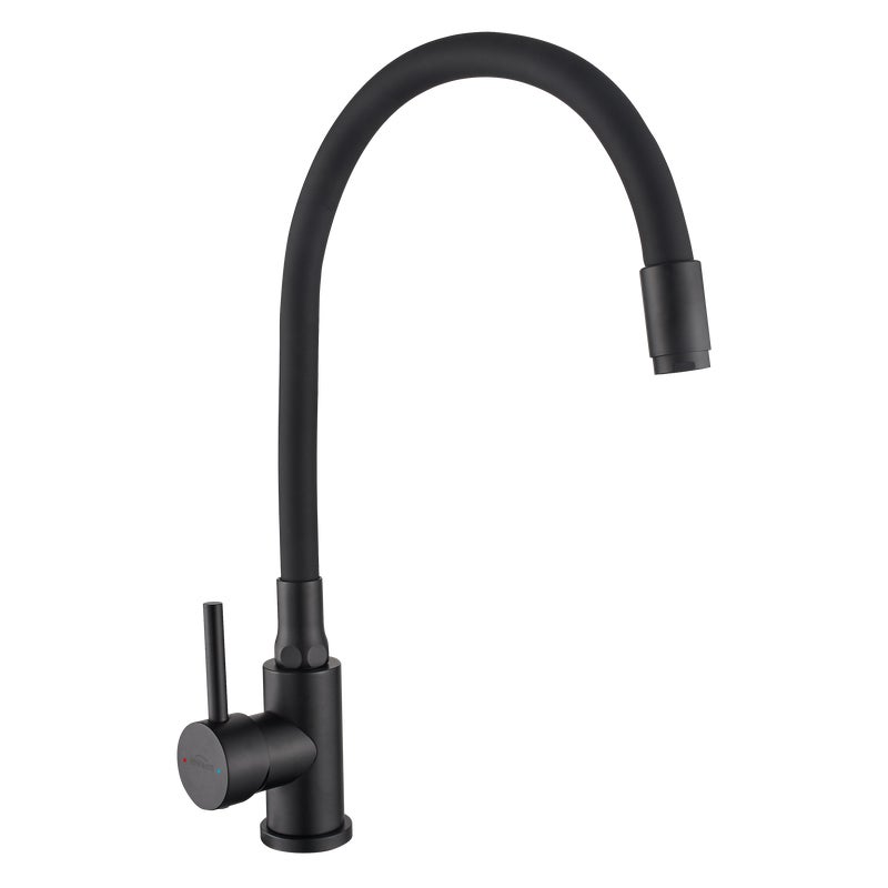 Bateria kuchenna Invena Efi z elastyczną wylewką, czarny