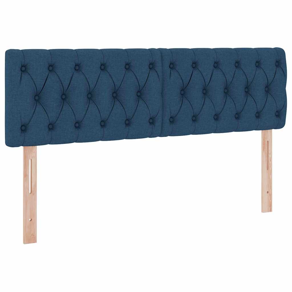 Lit avec rangement et matelas bleu 140 x 200 cm velours - 9