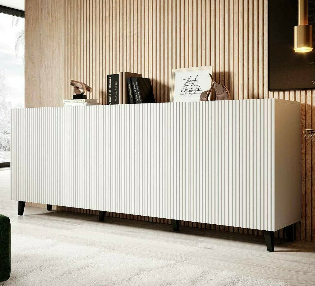 Commode de rangement Meuble universel Blanc 200x83x40cm PALACE élegant ...