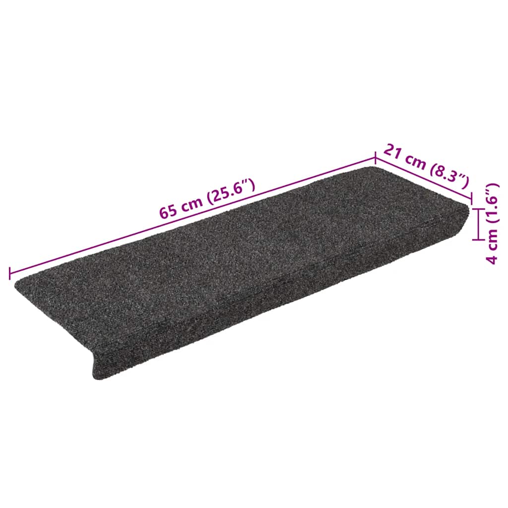 Tapis d'escalier autocollant 30 pcs | Paillasson d'escalier | Tapis de marche anthracite 65x21x4 cm CFW989377 - 8