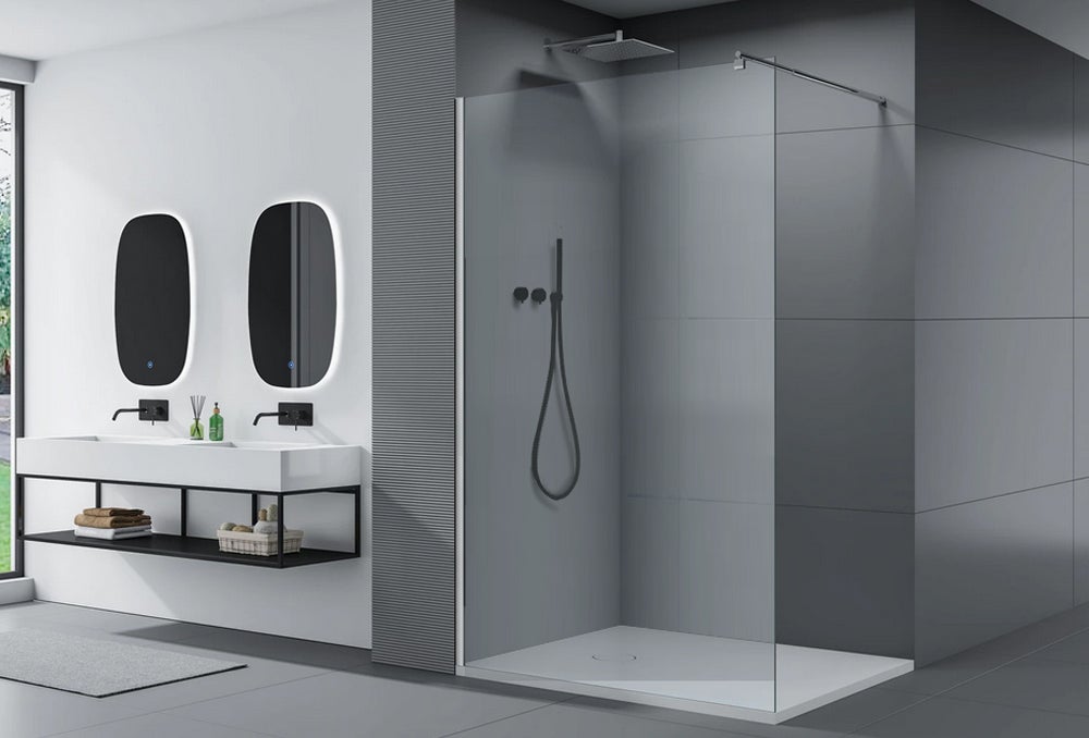 BERNSTEIN - Paroi de douche italienne 70x200cm en verre clair ESG 10mm