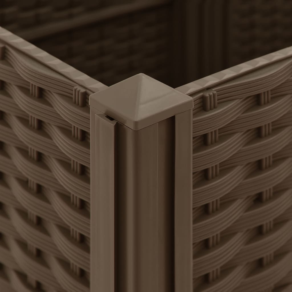 Fioriera rialzata piante fiori giardino 40 x 40 x 38 cm polipropilene marrone 02_0000929 - 2