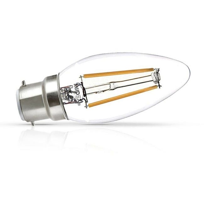 Lampadina LED a filamento COB B22 4W, effetto fiamma, Miidex Lighting ...