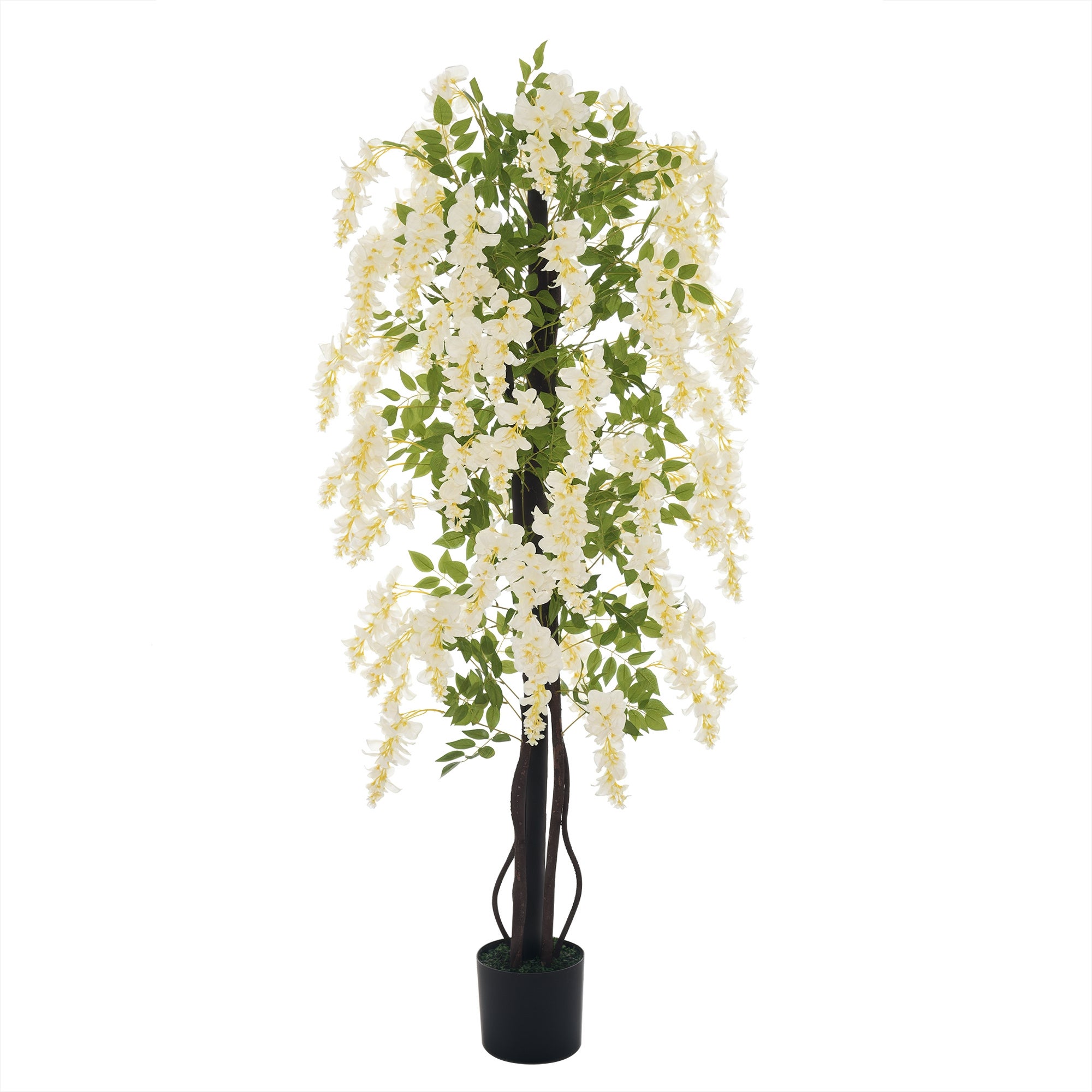 Arbre artificiel fleuri Glycine multi tree - plante d'intérieur - H.180cm jaune main image 1