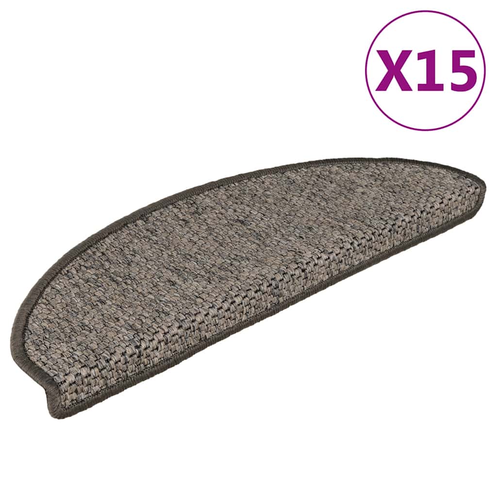 Samoprzylepne nakładki na schody 15 szt. 65x21x4 cm szaro-beżowe vidaXL