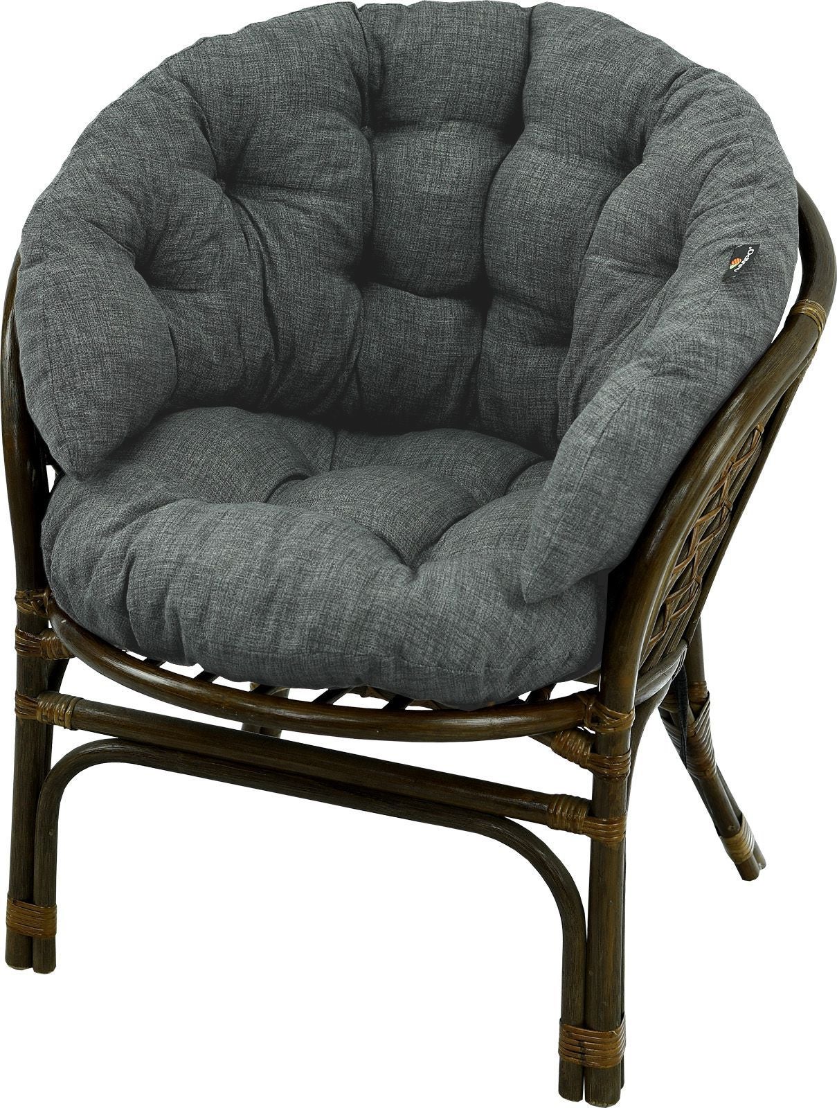 Poduszka na fotel rattanowy rattan AMPO antracyt 1 szt.