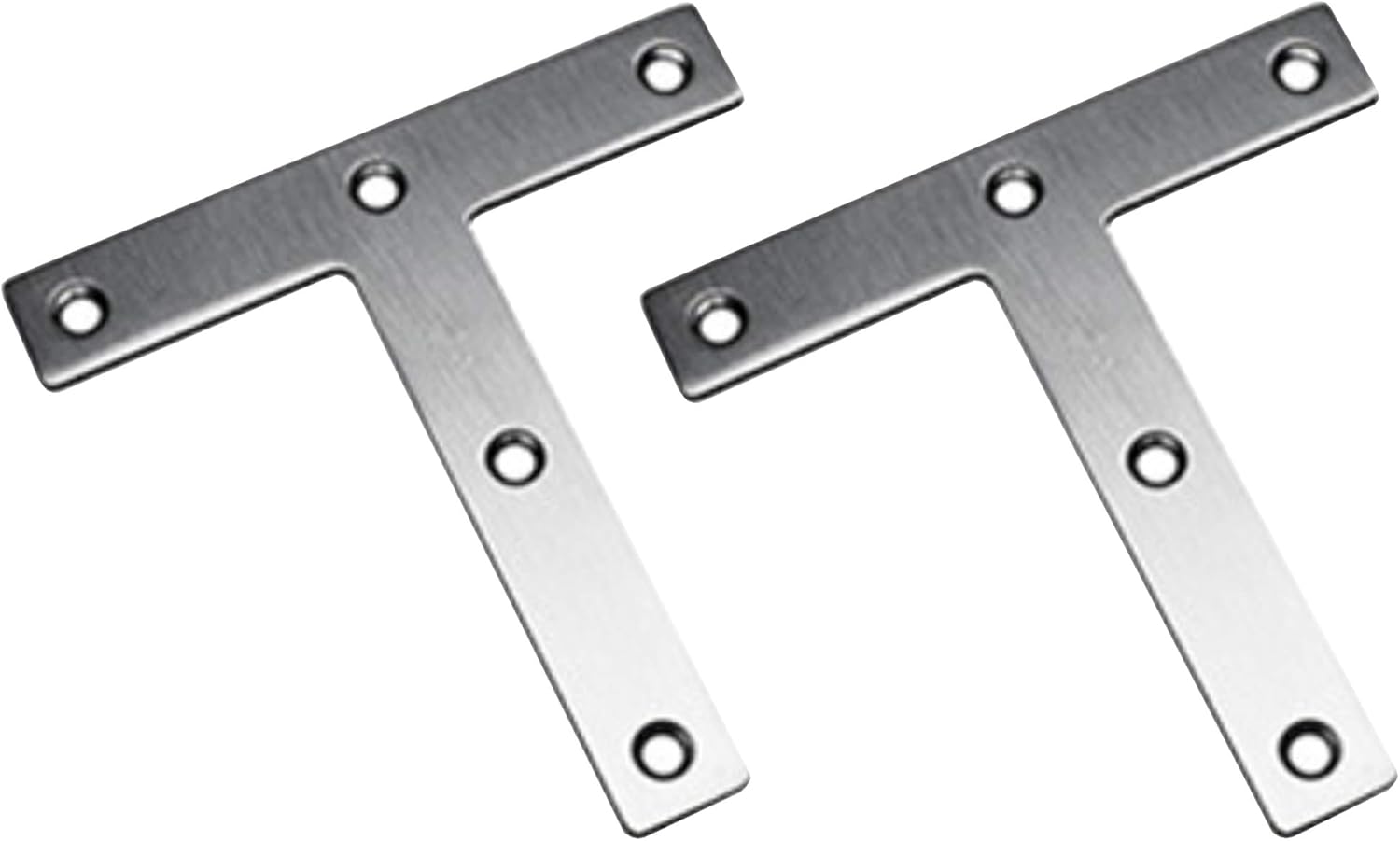 (Zestaw 2 szt.) Uchwyty montażowe w kształcie litery T, płaskie, proste uchwyty montażowe 120 x 120 mm, płytka mocująca do mebli, ocynkowane wsporni