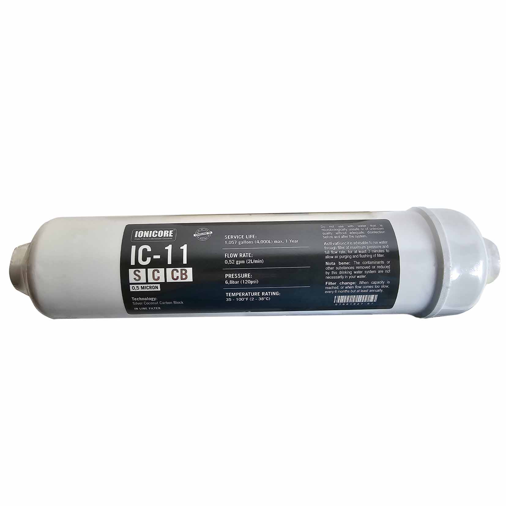 Ionicore | Filtro IC-11SCCB Carbon Block Batteriostatico Al Cocco In - Foto 6