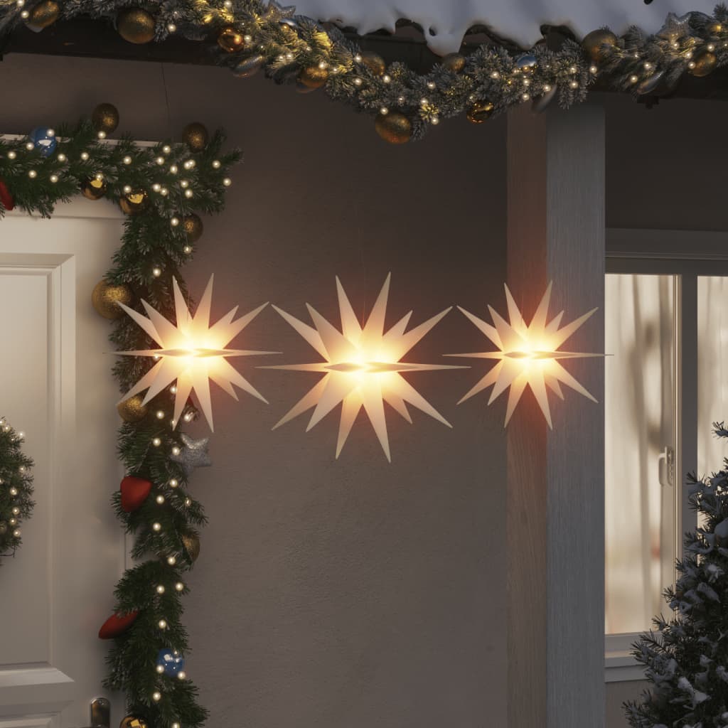 Luces navideñas con led 3 piezas plegables blancas