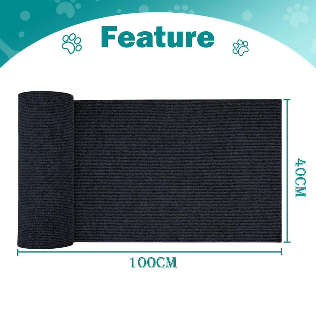 Tapete de proteção contra arranhões para sofás e móveis, ideal para arranhar cantos de paredes, 40 x 100 cm, preto, para montar, próprio para gatos. - 2